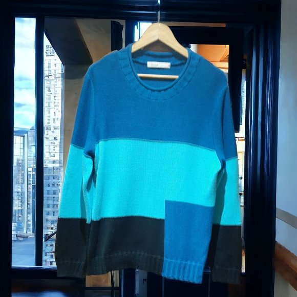 Skovhuus Women's Knit Sweater Blue Black Colour Blocked Size XXL - Picture 1 of 5